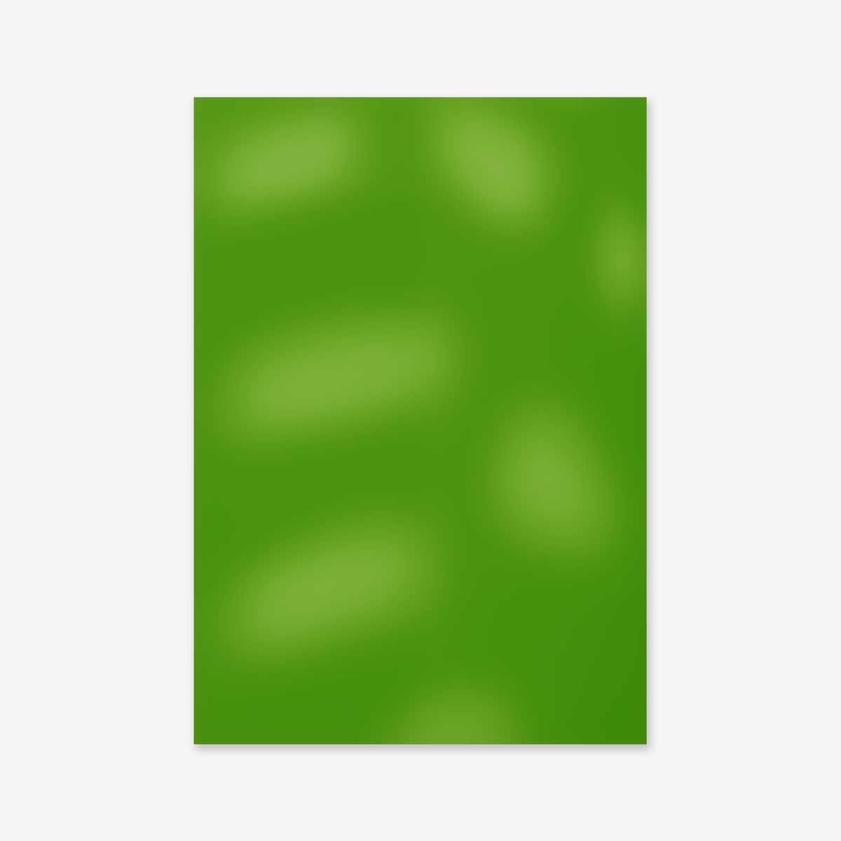 Blurry shape No. 4 features a green rectangular form with lighter green blurred patches on a white background—perfect as a Giclée art print for modern interiors.