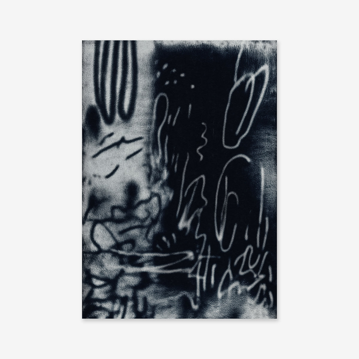 Chaotic mind" is a dynamic black and white giclée art print featuring blurred, wavy lines and graffiti-like shapes. Printed on matte archival paper, it's perfect for adding modern style to your space.