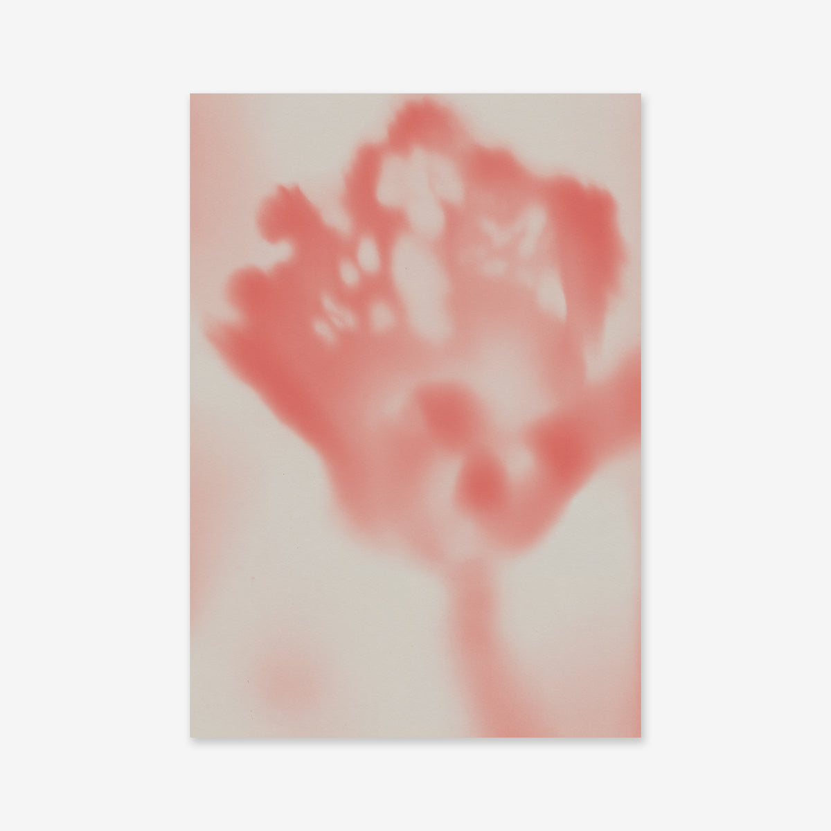 Fading away" features a softly blurred pink and white abstract flower with diffused edges and a dreamy look, making it an ideal giclée art print to add subtle elegance to any modern interior.