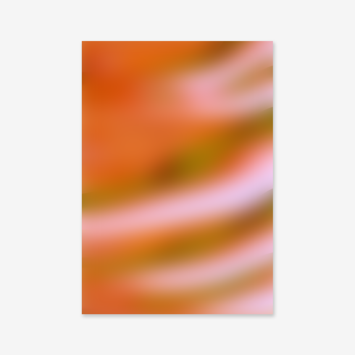 Gradient water No. 2 showcases a blurred abstract pattern with diagonal streaks of orange, pink, and light brown—a soft, flowing design ideal as a giclée art print for modern interior decor.