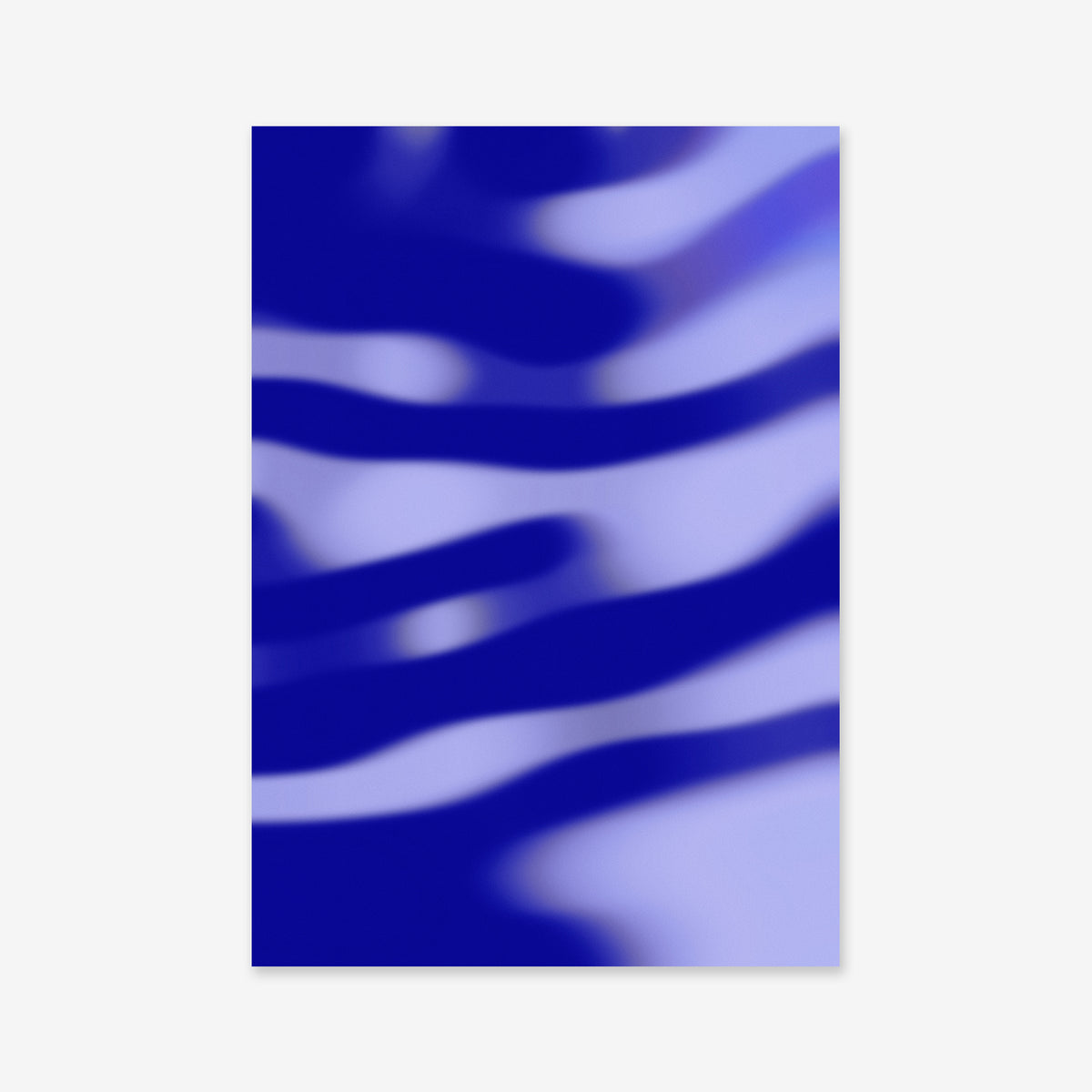 Gradient Water No. 3 features wavy, blurred dark and light blue lines flowing horizontally, creating a soft pattern reminiscent of water ripples—ideal as a giclée art print to enhance any modern interior.
